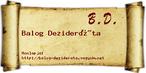 Balog Dezideráta névjegykártya