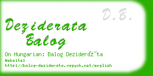 deziderata balog business card